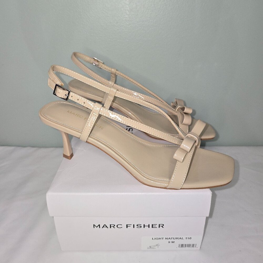 Marc Fisher Women's Danzy Bow Sandals in Lt Natural, Size 9m, New in Box